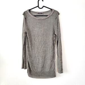 Luisa Cerano Women's Gray Crew Neck Long Sleeve Pullover  Size 8